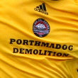 Enw'r noddwyr ar grys Jiws / Name of new sponsor on Jiws' shirt